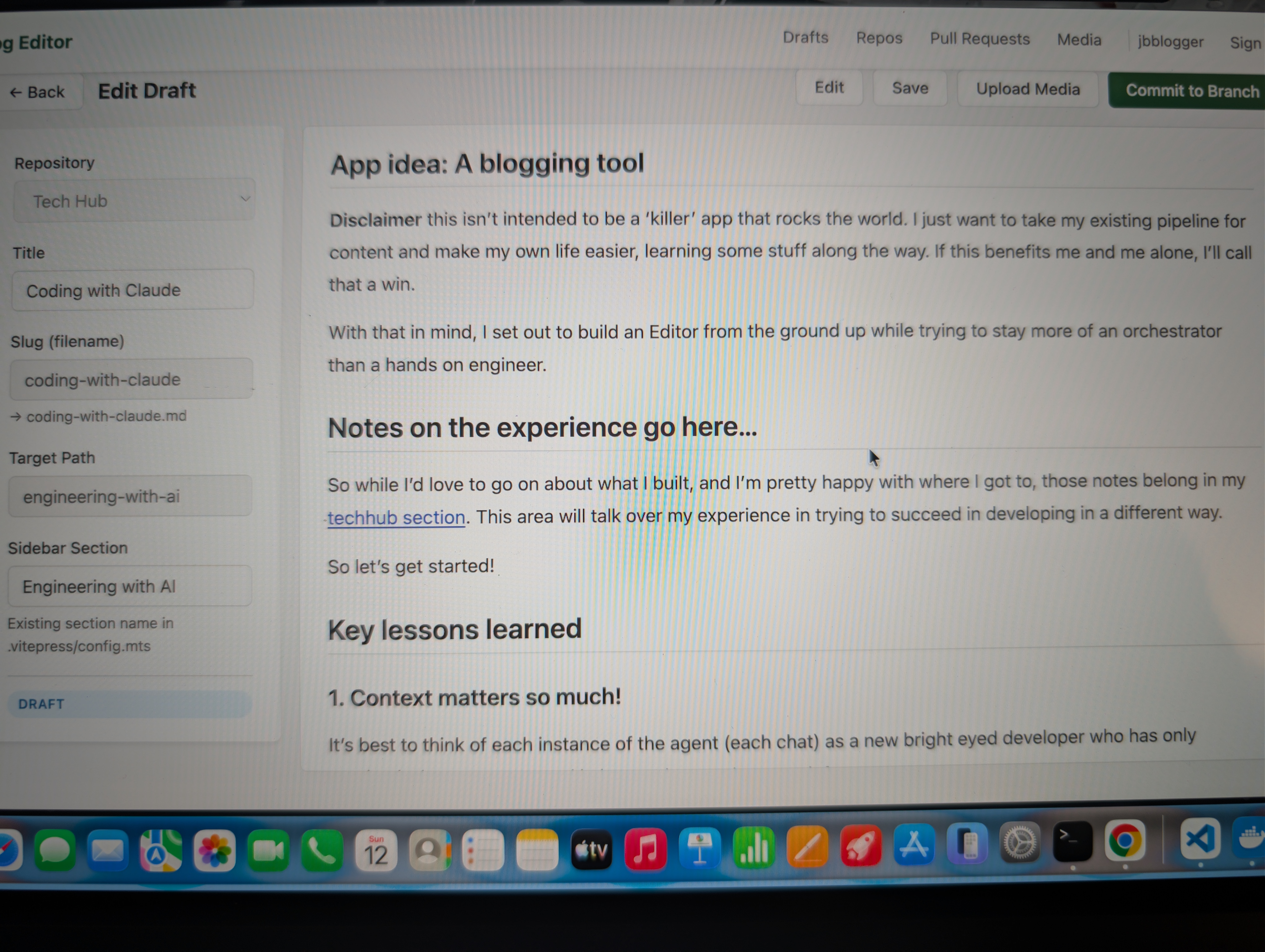 The Blog editor App